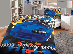 Hobby постільна білизна Sateen Deluxe (малюнок) дитяча Car Racing синий 05102_1,5bt