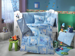 Hobby комплект в дитяче ліжечко Sateen Little Ship голубой 28001_н.Sbt