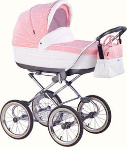 Roan универсальная коляска Marita Prestige Chrom 2013 Розовый с белым 110907-S-51