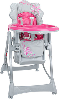 BabyOno стульчик для кормления 2868/01 grey-fuchsia 18381ber
