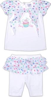 Garden baby комплект "Солодка мрія" 74 40153-16-74-білий/горох на синьому