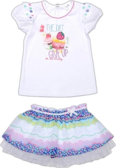 Garden baby комплект "Сладкая мечта" юбка и футболка 74 40154-16/41-74-білий/горох на синьому