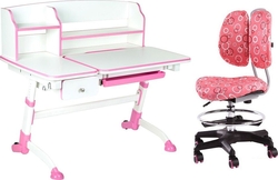 FunDesk стол-трансформер Amare II с выдвижным ящиком + детский стул SST6 Pink Amare II with drawer pink+SST6 Pink