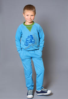 Модный карапуз реглан "Mountain bike", blue+greenery 98 03-00701-1-98