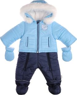 Garden baby комбинезон "Твикс", голубой/ тёмно синий 68 101011-36/60-68-голубой/ тёмно синий