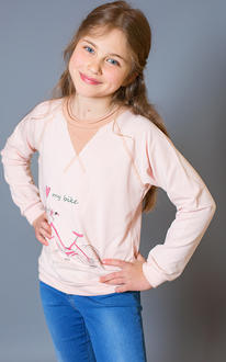 Модный карапуз реглан "I love my bike", powder pink  98 03-00716-1-98
