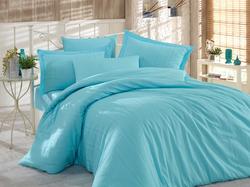 Hobby постельное белье Exclusive Sateen Diamond Stripe семейное аква 28842_сім.bt