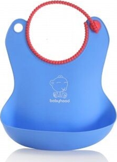 Babyhood силіконовий фартух для годування голубой BH-401B