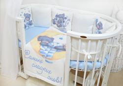 Ovalbed постельный набор в кроватку, 5в1 Сладкие сны небесный D-68