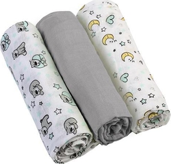 BabyOno пелюшки муслін бавовняні 70х70см серый 348/01bo