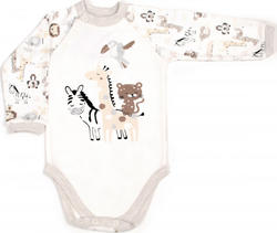 Верес боди сплошной "Crazy Zoo beige" 68 102-3.79.68