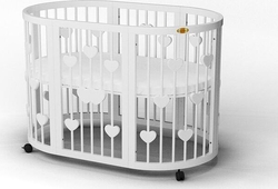 Ingvart ліжечко-трансформер 9-в-1 Baggybed Round Heart Белая 1349003in