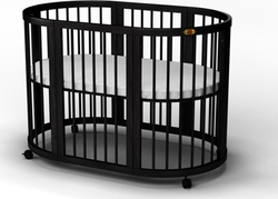 Ingvart ліжечко-трансформер 9-в-1 Bаggybed Oval на маятнику венге 02601401in