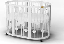 Ingvart кроватка-трансформер 9-в-1 Bаggybed Oval Heart  Белый 02349003in