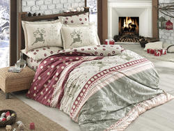 HOBBY комплект постельного белья FLANNEL Ludovica бордовый 160х220/1х50х70 40271_1,5bt