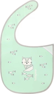BabyOno нагрудник с липкой застежкой Котенок мятный 830/02bo