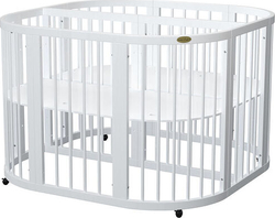 IngVart кроватка трансформер Baggybed Round для близнецов Белый ФР-00002409in