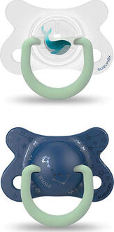 Suavinex пустышка физиологическая ночная набор 2 шт синий кит 307004bbg