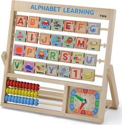 Viga Toys деревянная игрушка Английский алфавит с часами 50033afk