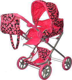 Melogo коляска для ляльок 9333/014/9119 pink/black 22033ber