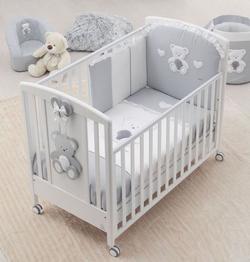 Italbaby кроватка с креплением для второго уровня Peluche белый-розовый 070-0820-0071