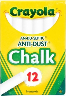 Crayola набор мела Антипыль, 12 шт белый 256236.048