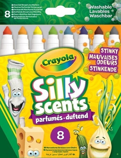 Crayola набор фломастеров Silly Scents Шутник Washable с ароматом 8 шт 256346.012