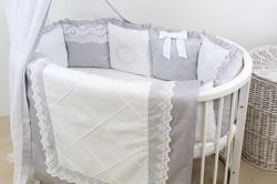 Ovalbed набір постільної білизни в ліжечко Royal baby серый d197