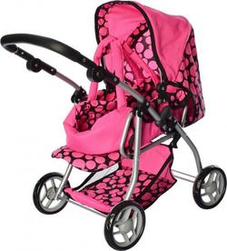 Melogo коляска для ляльок 9672 pink/black 22070ber