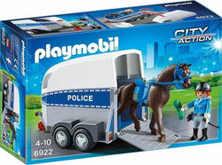 Playmobil конструктор поліція з конем та трейлером 6922ep