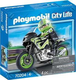 Playmobil конструктор мотоцикл с мотоциклистом 70204ep