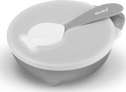 Akuku миска с ложкой серая A0425