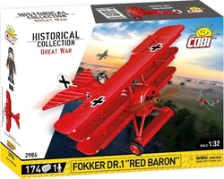 COBI конструктор Первая Мировая Война Самолет Fokker Dr. I Красный барон, 174 деталей Самолет Fokker Dr. I Красный барон, 174 деталей COBI-2986