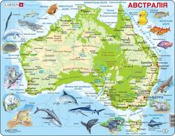 Larsen пазл рамка-вкладиш Maxi Мапа - світ тваринний Карта Австралии A31-UA