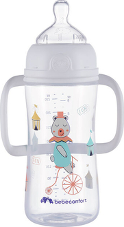 Bebe Confort бутылочка для кормления EMO PP W/H 270ML T2 FF, с ручками и силиконовой пустышкой белая 3102201990