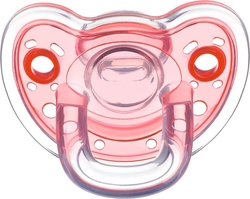 Bebe Confort пустышка силиконовая Natural Physio 0/6 месяцев красно-прозрачная 3104201240