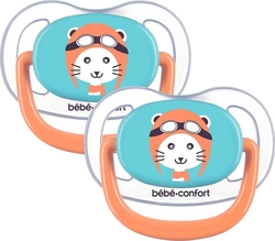 Bebe Confort пустышка силиконовая Physio Air Dummy Traveller 2 шт. 0/6 месяцев синяя и оранжевая 3104201770