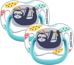 Bebe Confort пустышка силиконовая с поворотной базой Phospho 2 шт. 6/36 месяцев Lazy Sloth 3104202090