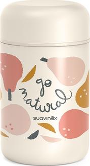 Suavinex термос Go natural 400 мл бежевый, розовая груша 401503bbg
