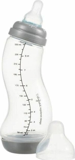 Difrax антиколікова пляшечка з силіконовою соскою Variflow 1-2-3 Natural 250 мл серый 712