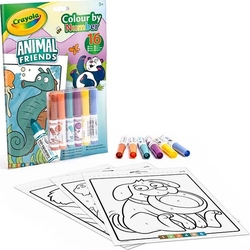 Crayola раскраска по номерам 16 страниц и 6 фломастеров широкая линия "Животные друзья" 04-7321G