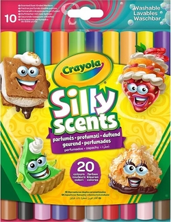 Crayola набор двухсторонних фломастеров Silly Scents, широкая линия с ароматом, 10 шт. 10 шт 58-8344