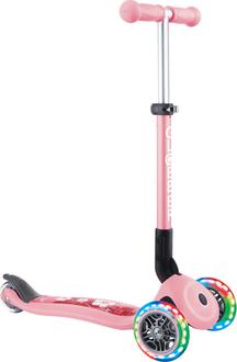 Globber самокат серії Junior Foldable Fantasy Lights до 50 кг 2+ пастельно-розовый с цветами 433-210