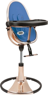Bloom стульчик для кормления Fresco Rose gold/rose gold золотистый с черным с вкладышем riviera blue U10515-GRB/E10540-RBL
