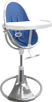 Bloom стульчик для кормления Fresco Silver с вкладышем riviera blue E10535-S\E10540-RBL