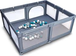 BabyGO манеж Playpark с 48 шариками серый 7701
