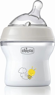 Chicco бутылка пластиковая Natural Feeling силиконовая соска 150 мл нейтральный 81311.30