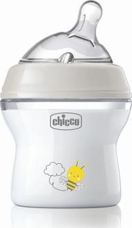 Chicco бутылка пластиковая Natural Feeling силиконовая соска 150 мл нейтральный 81311.30