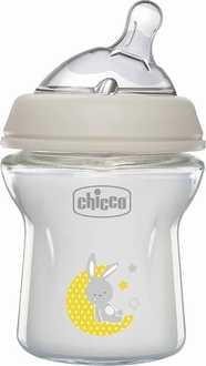 Chicco бутылка стеклянная Natural Feeling силиконовая соска 150 мл от 0 месяцев, нормальный поток 81211.30
