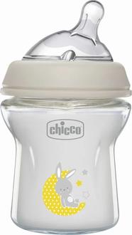 Chicco бутылка стеклянная Natural Feeling силиконовая соска 150 мл от 0 месяцев, нормальный поток 81211.30